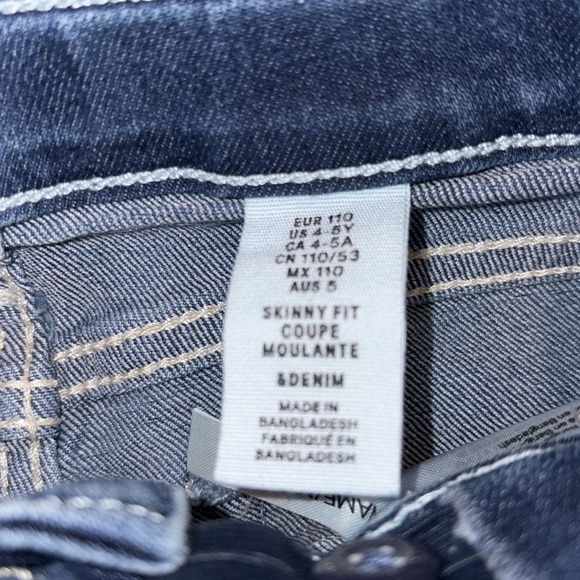 BUNDLE (3) H&M Girls Denim Jeans and Denim Legging Size 4-5 - Picture 7 of 10